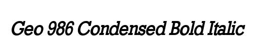 Geo 986 Condensed