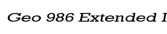 Geo 986 Extended