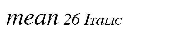 MEAN 26 Italic