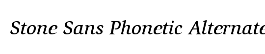 Stone Sans PhoneticAlternate