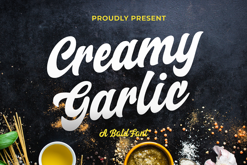 Creamy Garlic Script illustration